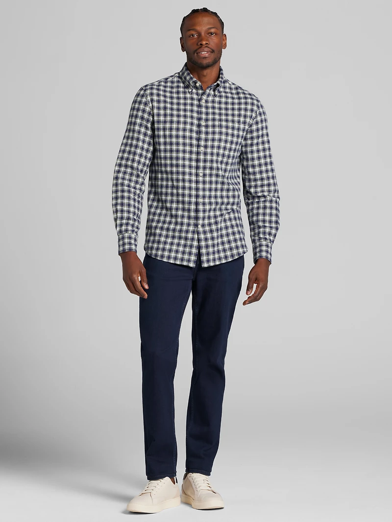 Modern Fit Flannel Button Up Shirt