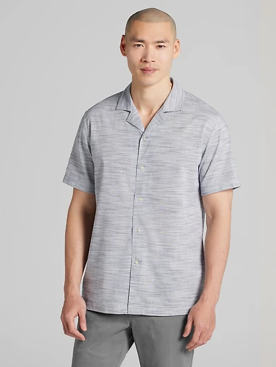 Modern Fit 100% Cotton Short Sleeve Camp Shirt