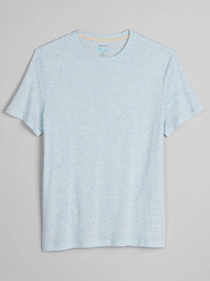 Modern Fit Linen Blend Burnout Crewneck Tee