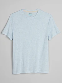 Modern Fit Linen Blend Burnout Crewneck Tee