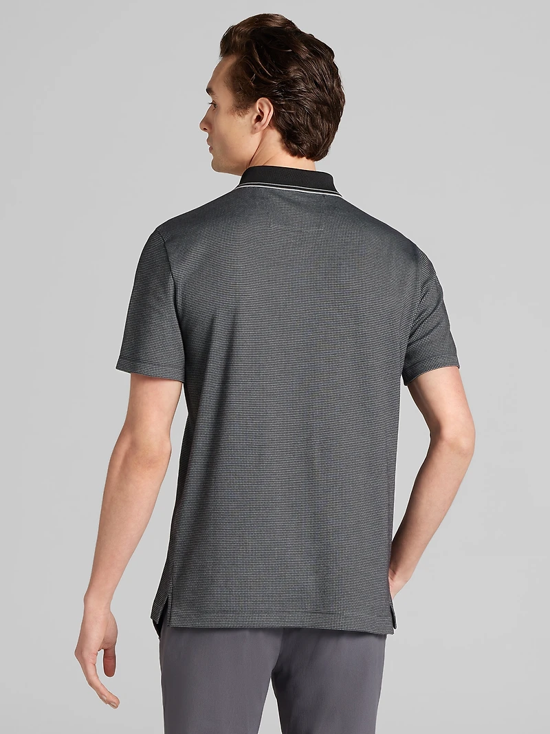 Slim Fit Grid Jacquard Polo
