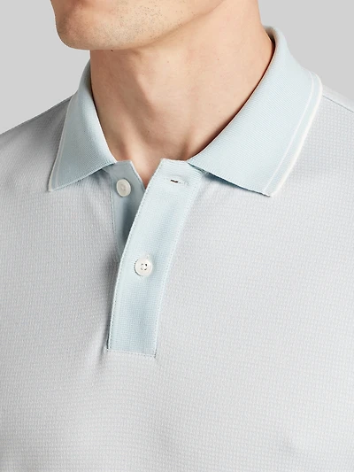 Slim Fit Grid Jacquard Polo