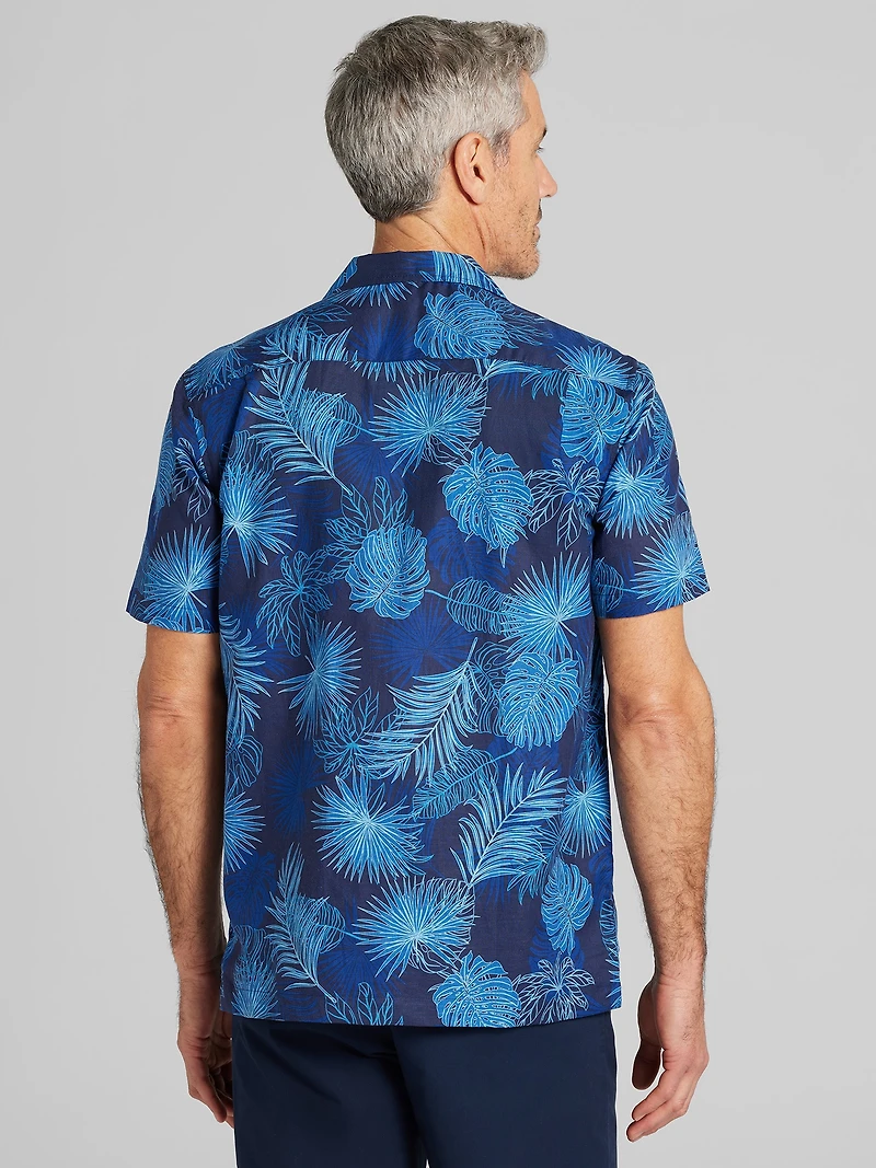 Modern Fit 100% Linen Short Sleeve Button Up Shirt