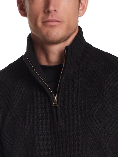 Chunky Cable Knit 1/4 Zip Sweater