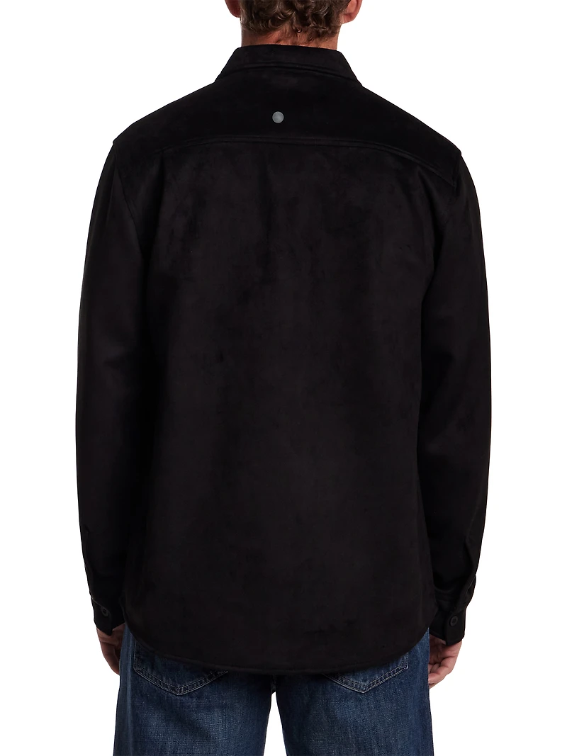 Unlined Faux Suede Shirt Jacket