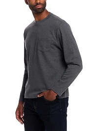 Regular Fit Brushed Herringbone Crewneck Pullover
