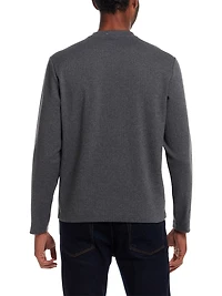 Regular Fit Brushed Herringbone Crewneck Pullover