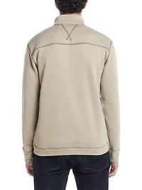 Mock Neck Quarter Button Sweaterfleece