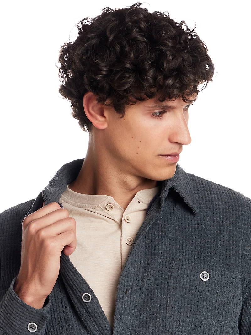 Sherpa Lined Grid Shirt Jacket