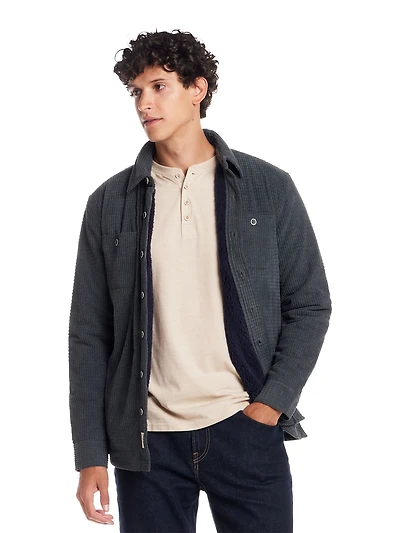 Sherpa Lined Grid Shirt Jacket