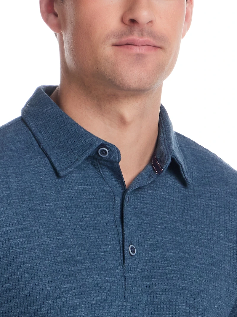 Regular Fit Stretch Waffle Polo Shirt