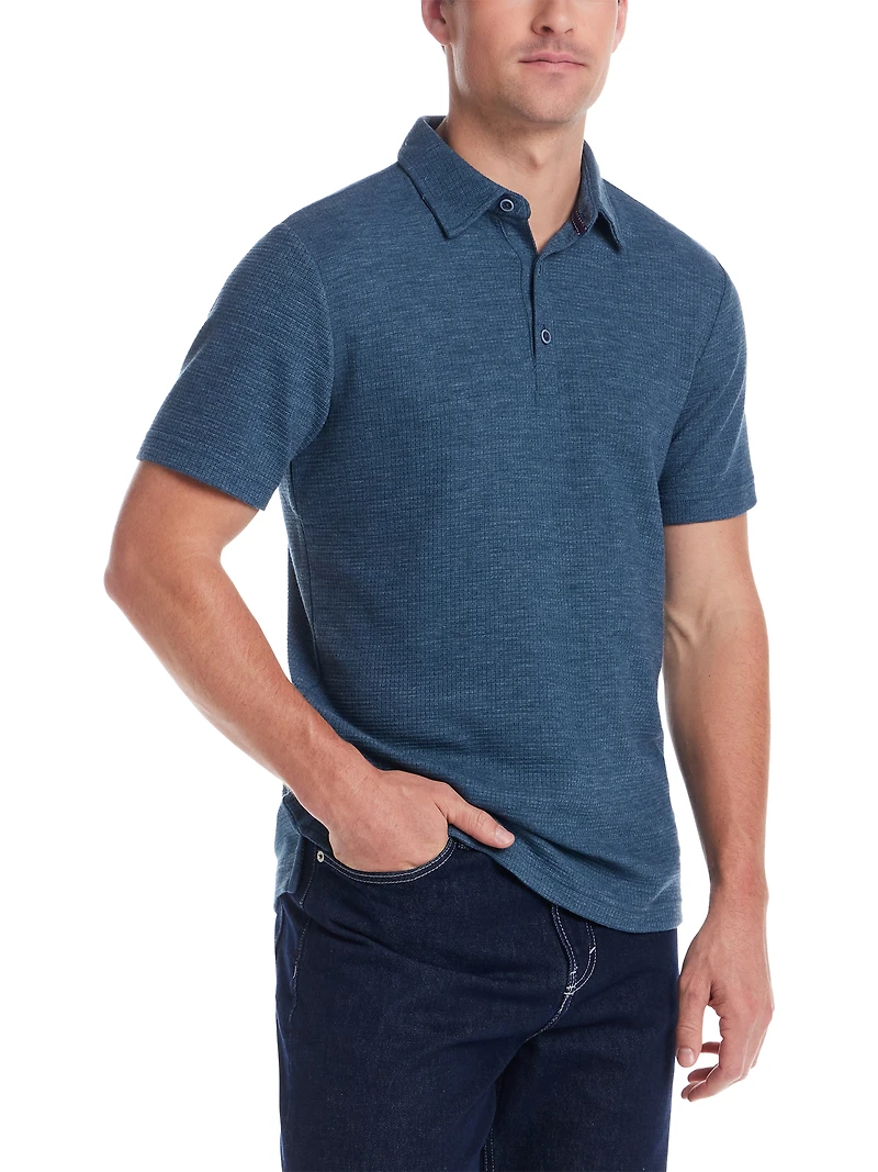 Regular Fit Stretch Waffle Polo Shirt