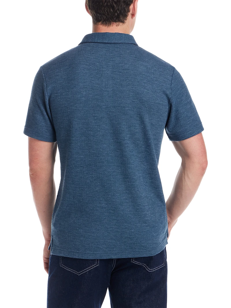 Regular Fit Stretch Waffle Polo Shirt