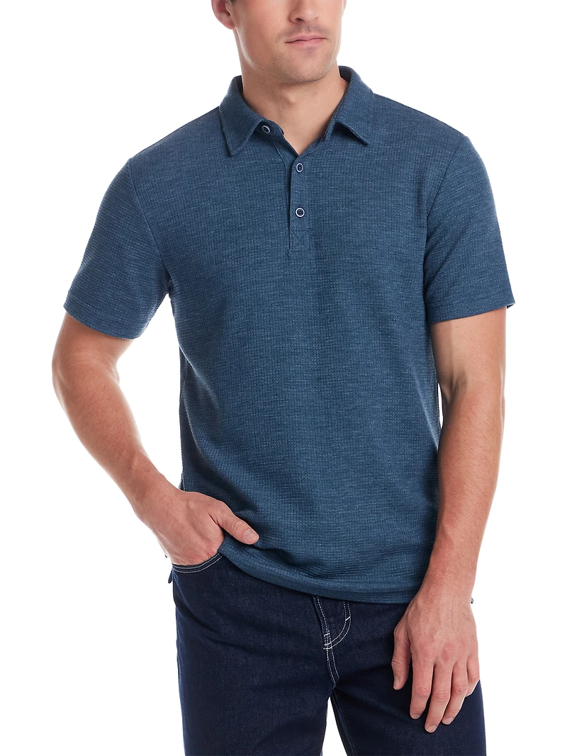 Regular Fit Stretch Waffle Polo Shirt