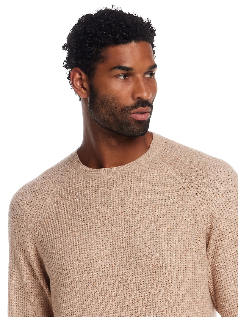 Regular Fit Waffle Donegal Crewneck Pullover