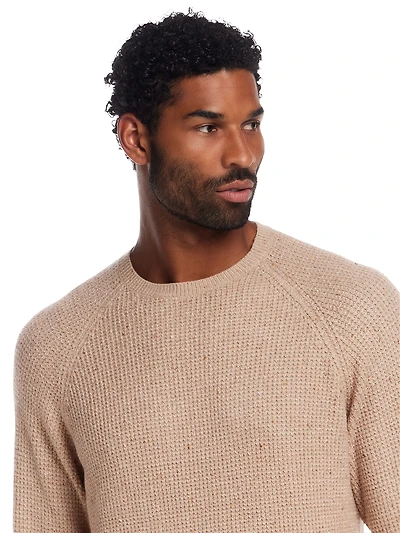 Regular Fit Waffle Donegal Crewneck Pullover