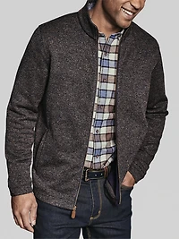 Marled Rib Full Zip Sweater