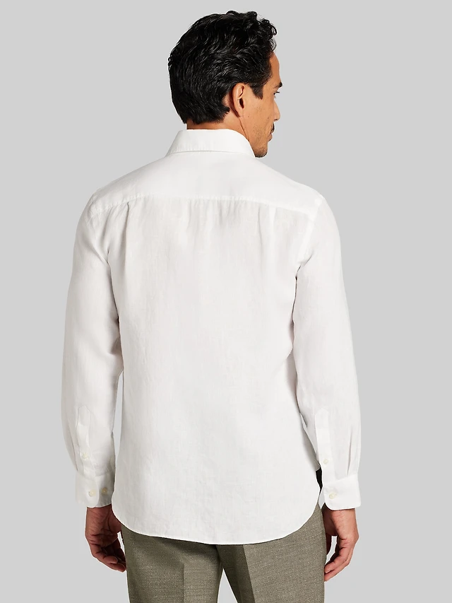 joseph abboud white 37.5 dress shirt Modern Fit Short Sleeve Button Up Shirt | Bright White