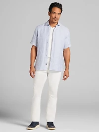 Modern Fit Short Sleeve Linen Button Up Shirt