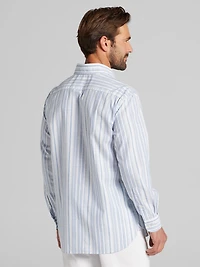Classic Fit Variegated Stripe Button Up Shirt