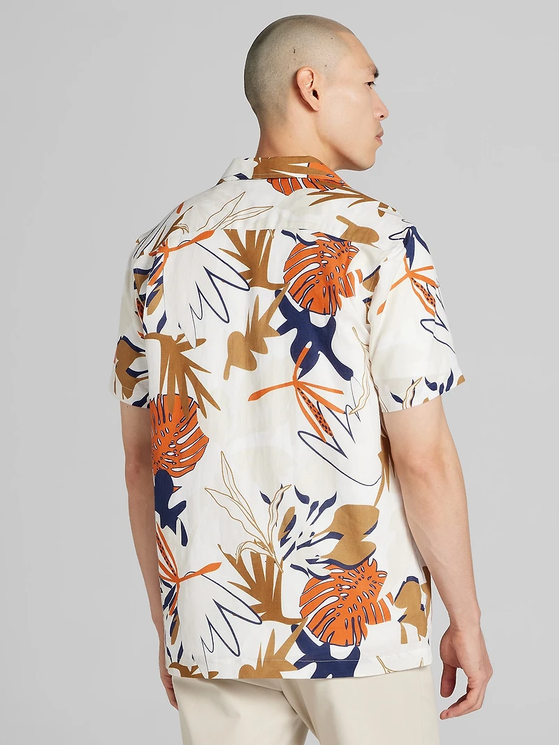 Modern Fit Short Sleeve Floral Camp Shirt