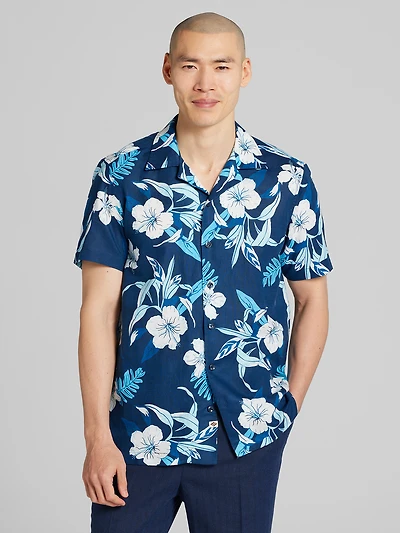 Modern Fit Short Sleeve Floral Camp Shirt