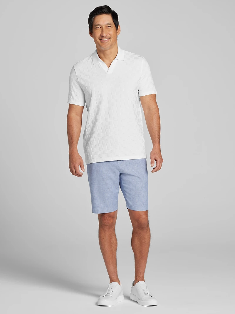 Slim Fit Johnny Collar Jacquard Polo