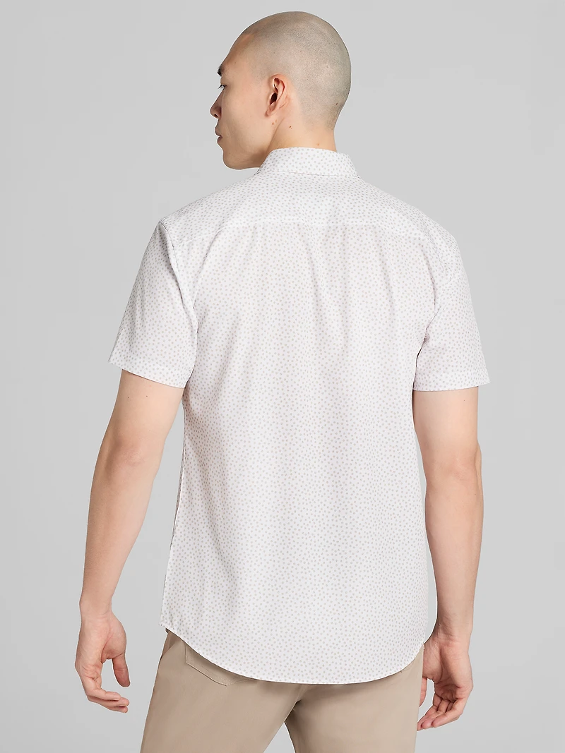 Slim Fit 4-Way Stretch Short Sleeve Button Up Shirt