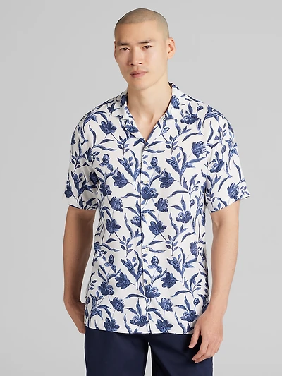 Modern Fit Floral Button Up Shirt