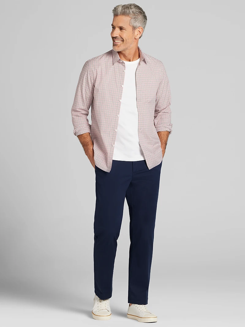 CHILLFLEX Slim Fit Dobby Check Button Up Shirt