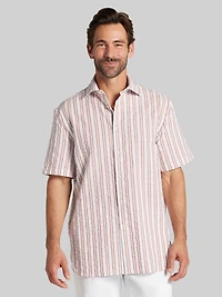 Classic Fit Cotton Blend Short Sleeve Button Up Shirt