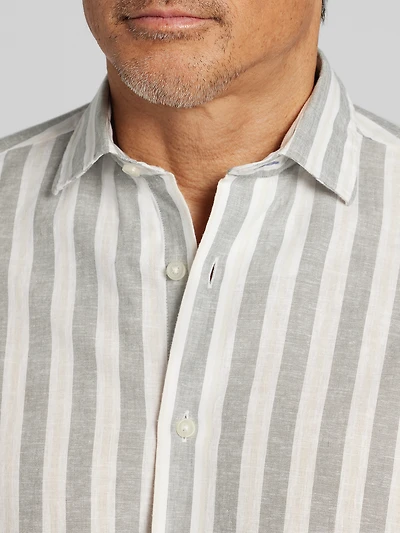 Modern Fit Cotton Blend Short Sleeve Button Up Shirt
