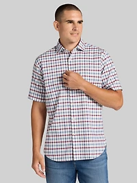 Modern Fit Short Sleeve Check Button Up Shirt