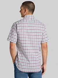 Modern Fit Short Sleeve Check Button Up Shirt