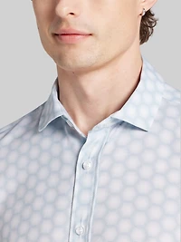 Slim Fit Modern Floral Woven 4‑Way Stretch Button Up Shirt