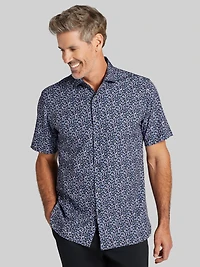 Modern Fit Stylized Leaf Button Up Shirt