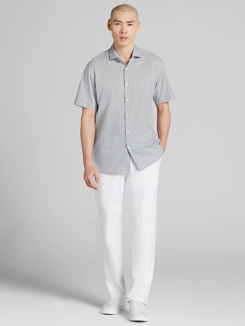 Modern Fit 4-Way Stretch Short Sleeve Button Up Shirt