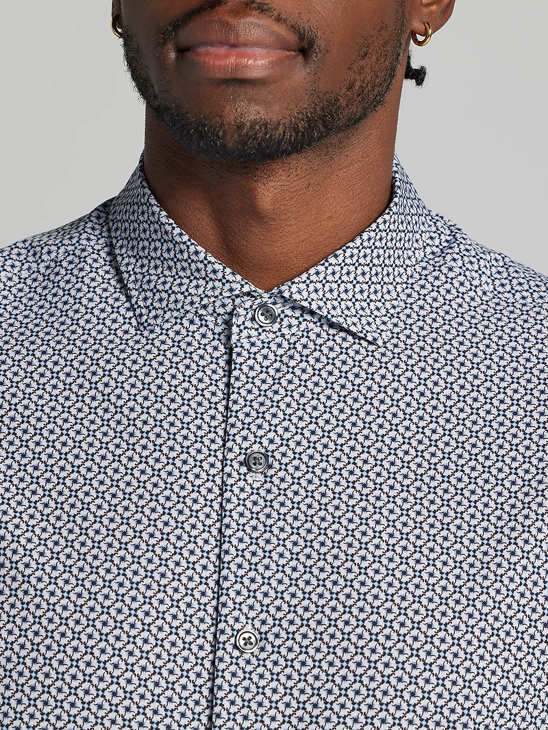 Modern Fit Triangle Geometric Button-Up Shirt