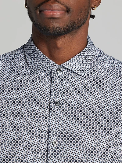 Modern Fit Triangle Geometric Button-Up Shirt