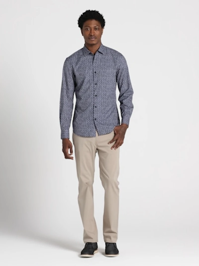 Modern Fit Geometric Print Button Up Shirt