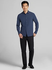 Modern Fit 4-Way Stretch Long Sleeve Button-Up Shirt