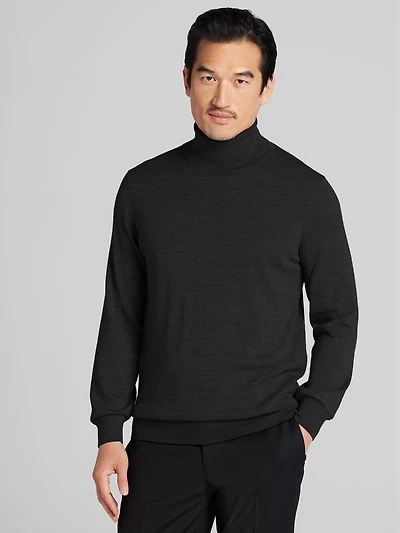 Merino Wool Blend Turtleneck Sweater