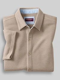 Regular Fit Linden Textured Short Sleeve Button Up Shirt