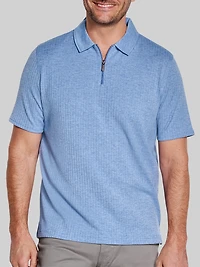 Regular Fit Finn 4-Way Stretch Ribbed Zip Polo