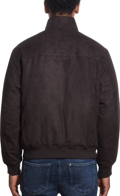 Faux Suede Bomber Jacket