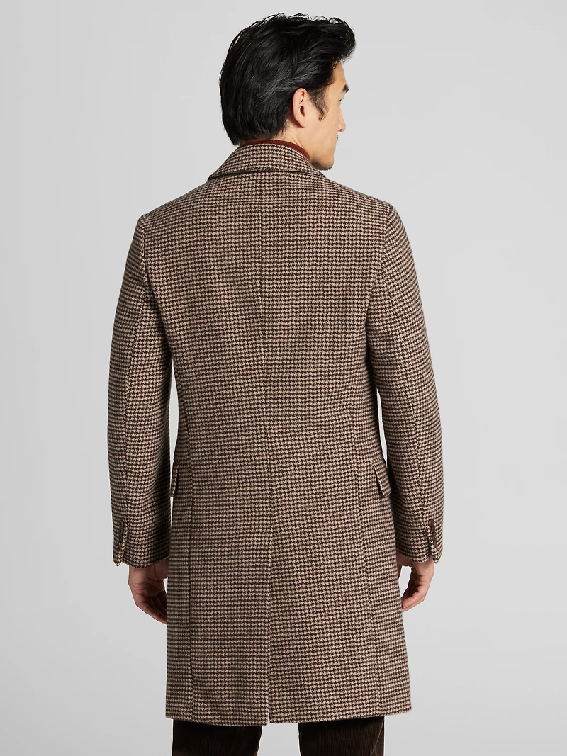 Modern Fit Houndstooth Topcoat