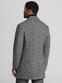 Melange Herringbone Knit Overcoat
