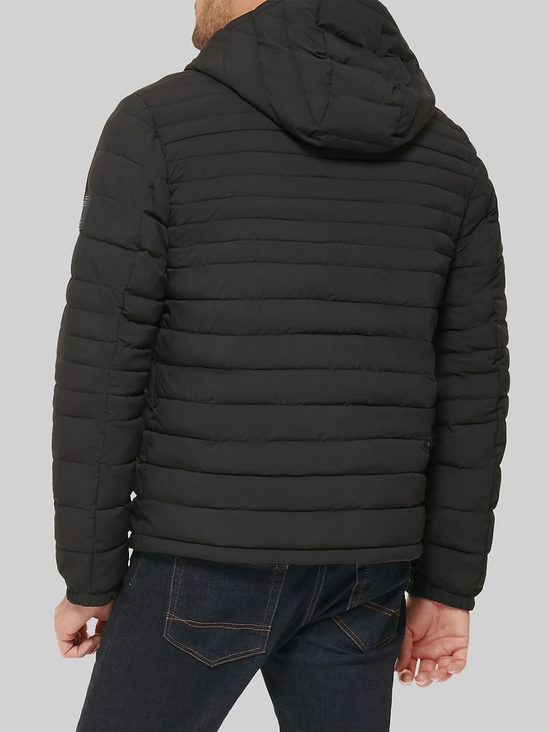 Stretch Hooded Puffer