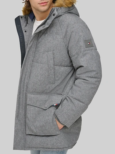 Parka with Faux Fur Hood