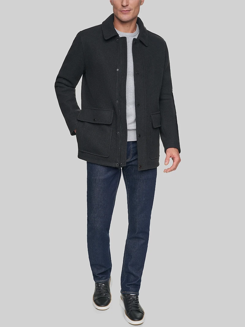 Stretch Wool Shirt Jacket